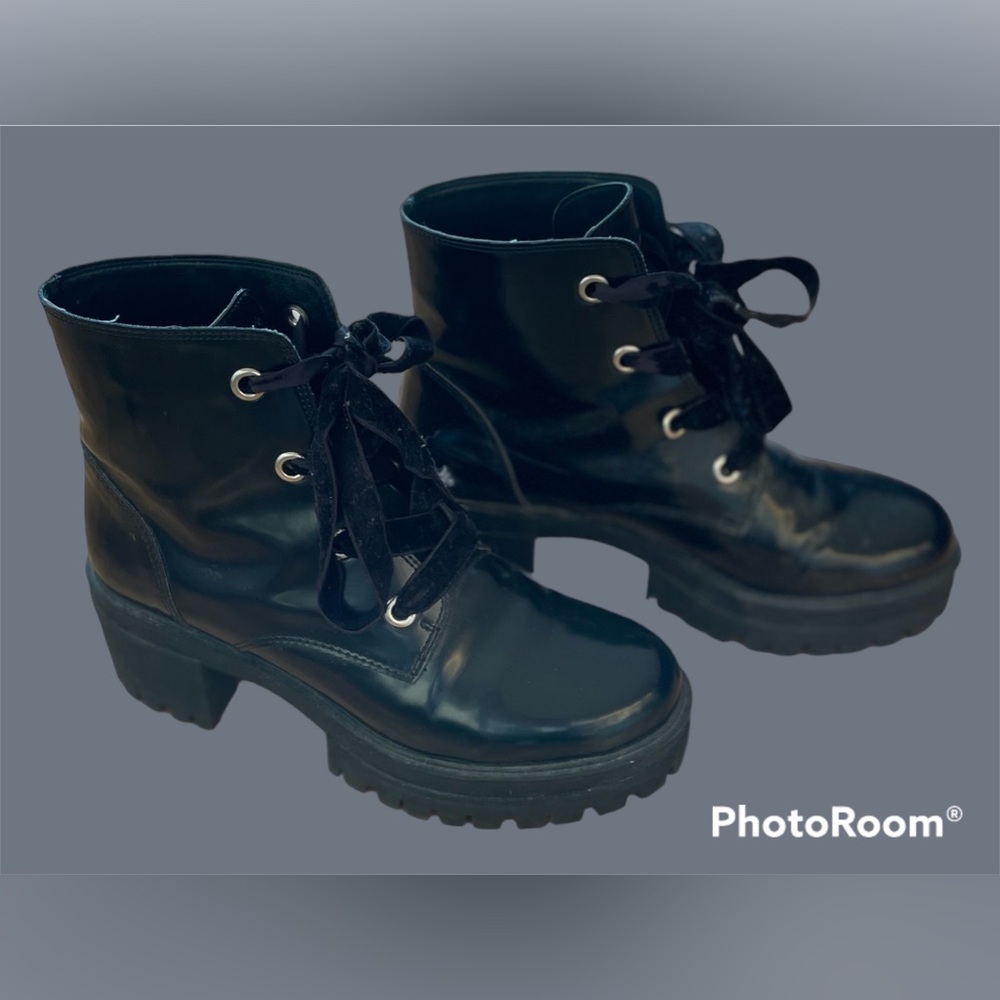 Black combat boots
